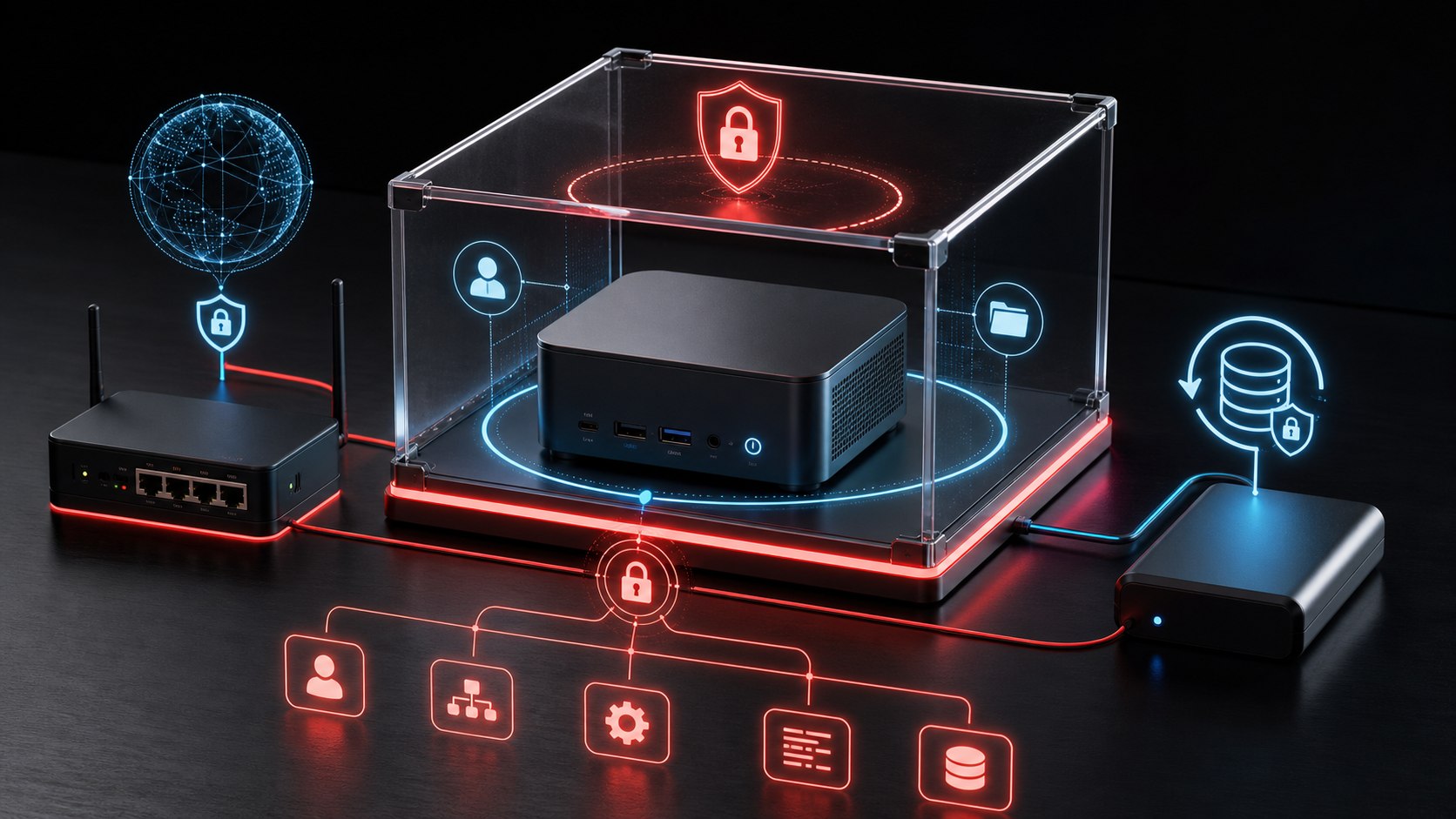 専用ミニPCでAIエージェントを隔離する構成のイメージ