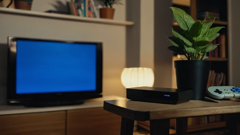 テレビの前に置かれたゲーム機のイメージ