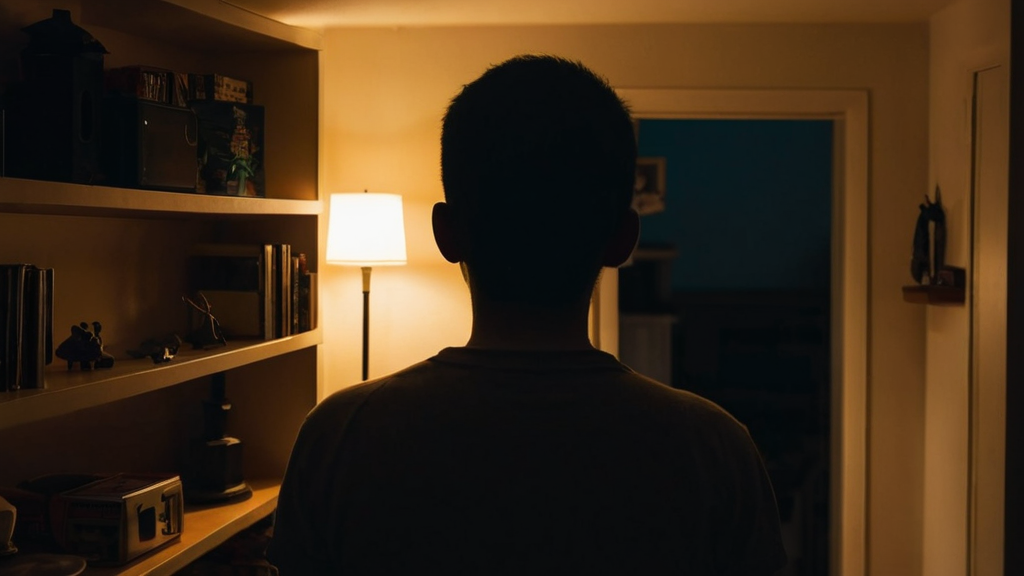 部屋で口笛を吹く人のイメージ