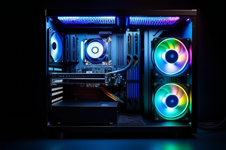 光るファンとグラフィックボードが見えるPCの中